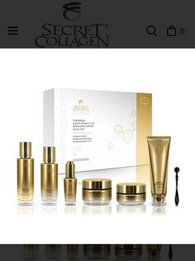 Secret Collagen - Dendubrium & Vit A, C, & E. Revitalizing Skincare Set - Gold
